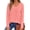 2 Coral, variant on Fantaslook Womens Tops Dressy Casual Pleated Blouses V Neck Long Sleeve Shirts Fall Tunic Tops