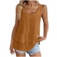 thumbnail image 3 of TaTaai Linen Style Double Layer Top, Women's Sleeveless Strappy Design, Solid Color Casual T-Shirt for Warm Weather Gift, 3 of 8