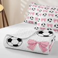 thumbnail image 4 of Erosebridal Soccer Ball Games Quilt Full For Kids,Kawaii Bowknot Bows Full Bedspread Sets For Kids Girls,3pcs, 4 of 7