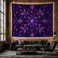 thumbnail image 6 of Ornate Purple Mandala Among Moths, Moons and Stars, Dreamy Celestial for Space Lovers, Night Sky Wall Art, Housewarming Gift, Tapestry Wall Hanging for Bedroom and Studio, 6 of 7