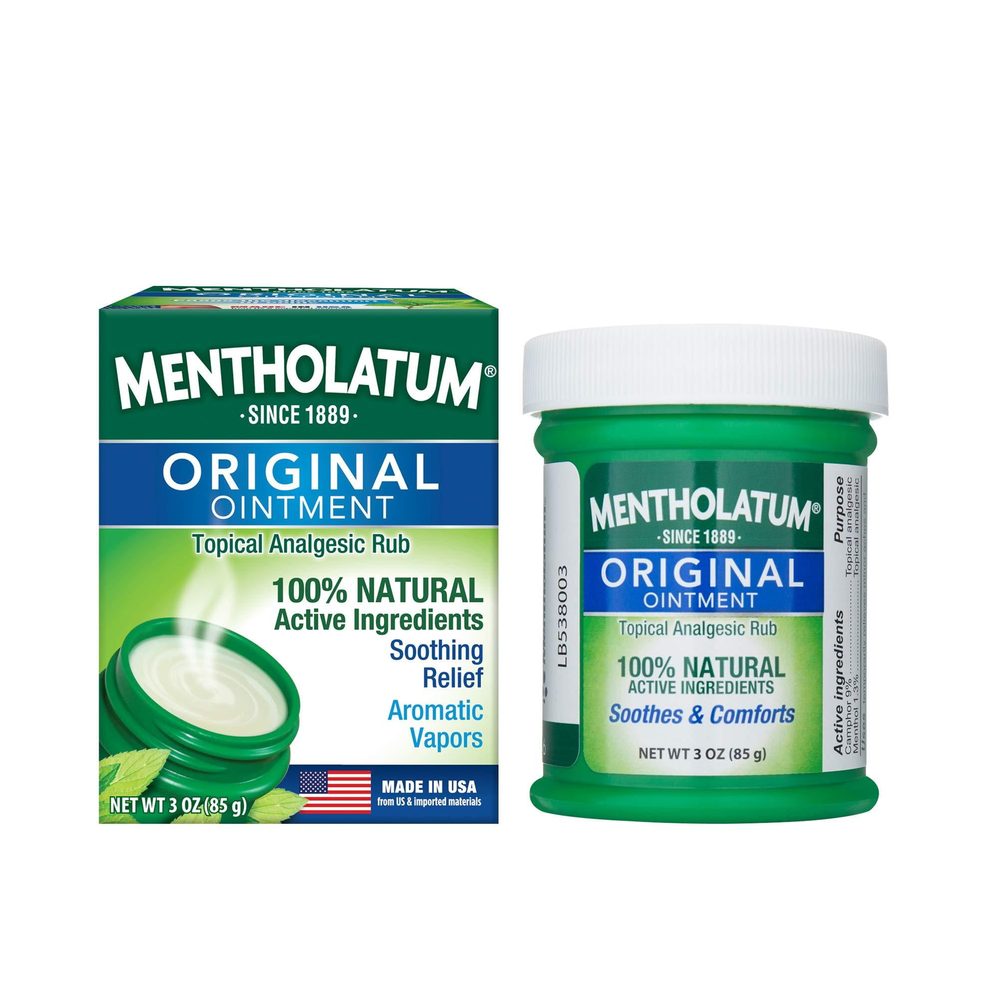 Mentholatum Original Ointment, 3 Ounce (85g) 100 Natural Active