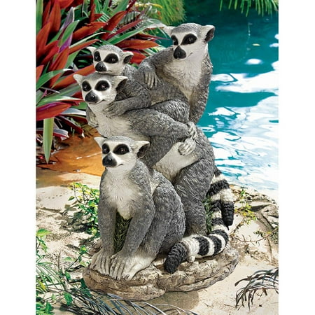 Design Toscano Ring-Tailed Lemur Family Statue