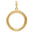 thumbnail image 4 of FJC Finejewelers 14 kt Yellow Gold Quadruple Twist and Bright 21.6mm Prong Coin Bezel Pendant, 4 of 6