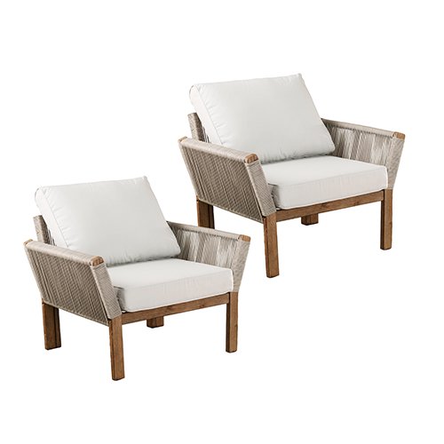 Southern Enterprises Caltaro Outdoor Armchairs W Cushions 2pc Set Natural With White Com - Southern Enterprises Patio Furniture Southern Enterprises Caltaro Outdoor Armchairs W Cushions 2pc Set Natural With White Com - Southern Enterprises Patio Furniture
