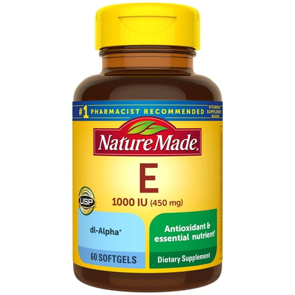 Suplemento de vitamina E DL-alfa de Nature Made, 60 cápsulas blandas x 4
