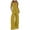 Yellow, variant on Women's Two Piece Casual Suit Sleeveless Button Vest and Wide Leg Pocket Trousers Outfit Set