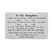 FALOGIJE To My Daughter Gifts from Mom Dad Parents, Daughter Wallet Card Inspirational, Daughter Birthday Cards