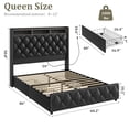 thumbnail image 2 of GloryStar Queen Platform Bed, Velvet Upholstered Frame with Storage Drawers, USB Charging, LED Lights, Wooden Slats, No Box Spring Required, Easy Assembly, 2 of 7