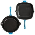 thumbnail image 2 of BergHOFF Neo 2pc Cast Iron 10" Fry Pan & 11" Grill Pan Cookware Set, Blue, 2 of 10