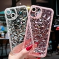 thumbnail image 4 of Compatible with iPhone Case,Glitter Sparkle Bling Crystal Clear Diamond Pattern Camera Lens Bumper Protection Transparent Soft Shockproof Cover Phone Case (Green,iPhone 14 Plus), 4 of 10