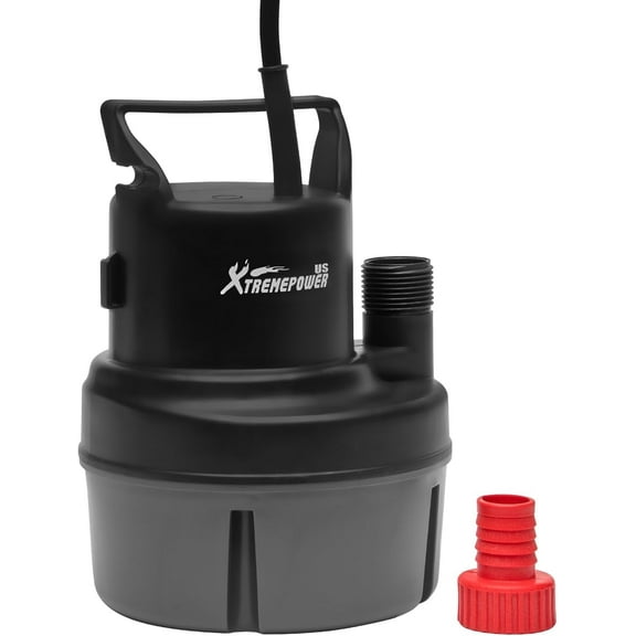 XtremepowerUS Submersible Utility Pump 1100 GPH 1/6 HP Thermoplastic With 10' Cord For Pool, Pond