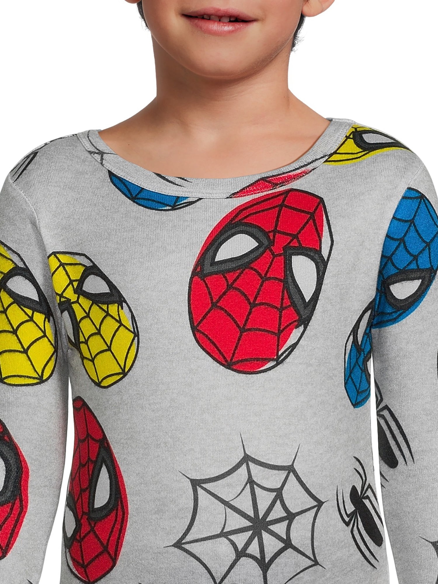 Marvel Boys Spiderman Long Sleeve All Over Print 2-Piece Pajama Sleep Set, Sizes 4-10