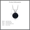 thumbnail image 5 of Gem Stone King 925 Sterling Silver Black Onyx Pendant Necklace for Women (0.80 Cttw, Gemstone December Birthstone, Round 6MM, With 18 inch Silver Chain), 5 of 5