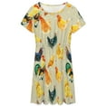 thumbnail image 3 of Funny Chicken Roosters Short Sleeve Dress Women Summer Evening Dresses Ladies Sundress, 3 of 7
