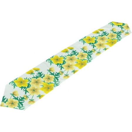 

ColourLife Table Runner Simple Flowers of Yellow Washable Table Cloth Runner for Holiday Home Wedding Table Top Decoration 13x70 Inches