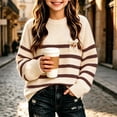 thumbnail image 5 of BLVB Girls Cute Bow Sweater Cable Knit Pullover Mock Neck Long Sleeve Jumper Tops Fall Winter Clothes(Brown,9-10 Years), 5 of 6