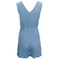 thumbnail image 5 of Fsqjgq Jumpsuits for Women Summer Rompers Playsuit 2 Piece Outfits for Women Summer Casual V Neck Bow Pocket Sleeveless Shorts Wide Shorts Jumpsuits Rompers Bib Overalls Jumpsuits Sleeveless Loose, 5 of 7