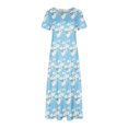 thumbnail image 4 of SMihono Robes Bohèmes d'Été pour Femmes Grande Taille Mode d'Été Imprimée à Manches Courtes Col Rond Robe à Bretelles à Enfiler, 4 of 5