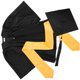 thumbnail image 4 of BRIGHTFUFU 1 juego de toga de graduación con borlas y banda para graduación 2024, traje de graduación para niños, talla 33, 4 of 8