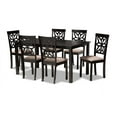 thumbnail image 2 of Baxton Studio Dallas Modern and Contemporary Sand Fabric Upholstered and Dark Brown Finished Wood 7-Piece Dining Set, 2 of 7