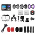thumbnail image 3 of Irfora 4K 24MP Cámara deportiva de doble pantalla Videocámara DV Pantalla de 2.0 pulgadas 170 ° Gran angular EIS 40m WiFi impermeable con macro CPL ND4 8 16 Lente púrpura para deportes al aire libre Irfora Cámara deportiva, 3 of 7