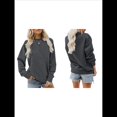 thumbnail image 3 of Sudaderas Informales de Cuello Redondo para Mujer, Camisetas de Larga y Corte Holgado para Otoño. Gris Oscuro M, 3 of 6