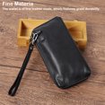 thumbnail image 3 of pitrice Leather Men Wallet Rectangular Polyester Lining Zipper Card Holder Coin Pocket Purse Notecase Handbag Birthday Gift, 3 of 9