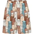 thumbnail image 3 of NICKSUN Shorts de Pyjama Amusants pour Hommes, Bas de Pyjama Doux avec Poches, Lama Multicolore, P, 3 of 6