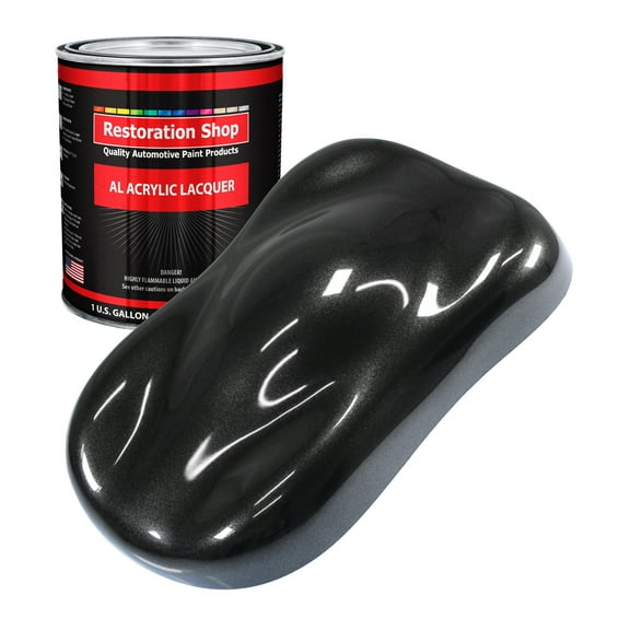 Restoration Shop - Black Sparkle Metallic Acrylic Lacquer Auto Paint - Gallon Paint Color Only - Professional Gloss