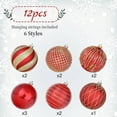 thumbnail image 4 of Lolsea 12ct Christmas Ball Ornaments, 3.15 inch Shatterproof Xmas Tree Decorations, Plastic Baubles for Holiday, Party, Wedding, or Home Decor, Red & Gold (80mm), 4 of 8