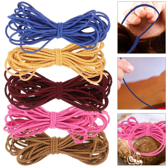 Dytern DIY 5pcs Elastic Cord Elastic Hair Ties DIY String Jewelry Cord Beading Thread Bracelet Rope 5M
