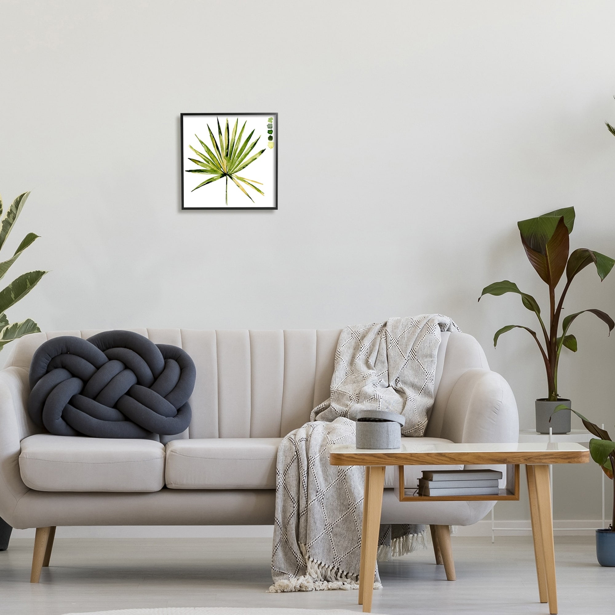 Stupell Industries Fan Palm Foliage Tropical Plant Green Palate Painting,17 x 17, Design by Jennifer Paxton Parker