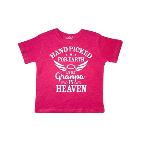 

Inktastic Handpicked for Earth By My Granpa in Heaven with Angel Wings Gift Toddler Boy or Toddler Girl T-Shirt