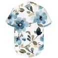 thumbnail image 5 of GaThRRgYP Women's Floral Print Short Sleeve Top,Ladies' Fashionable Printed Round Neck Curved Hem Short Sleeved Top White S, 5 of 7