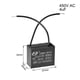 thumbnail image 2 of Capacitor de arranque para ventilador de techo Uxcell 47x20x30mm 4uF 450V CA 2 cables CBB61, 2 of 5