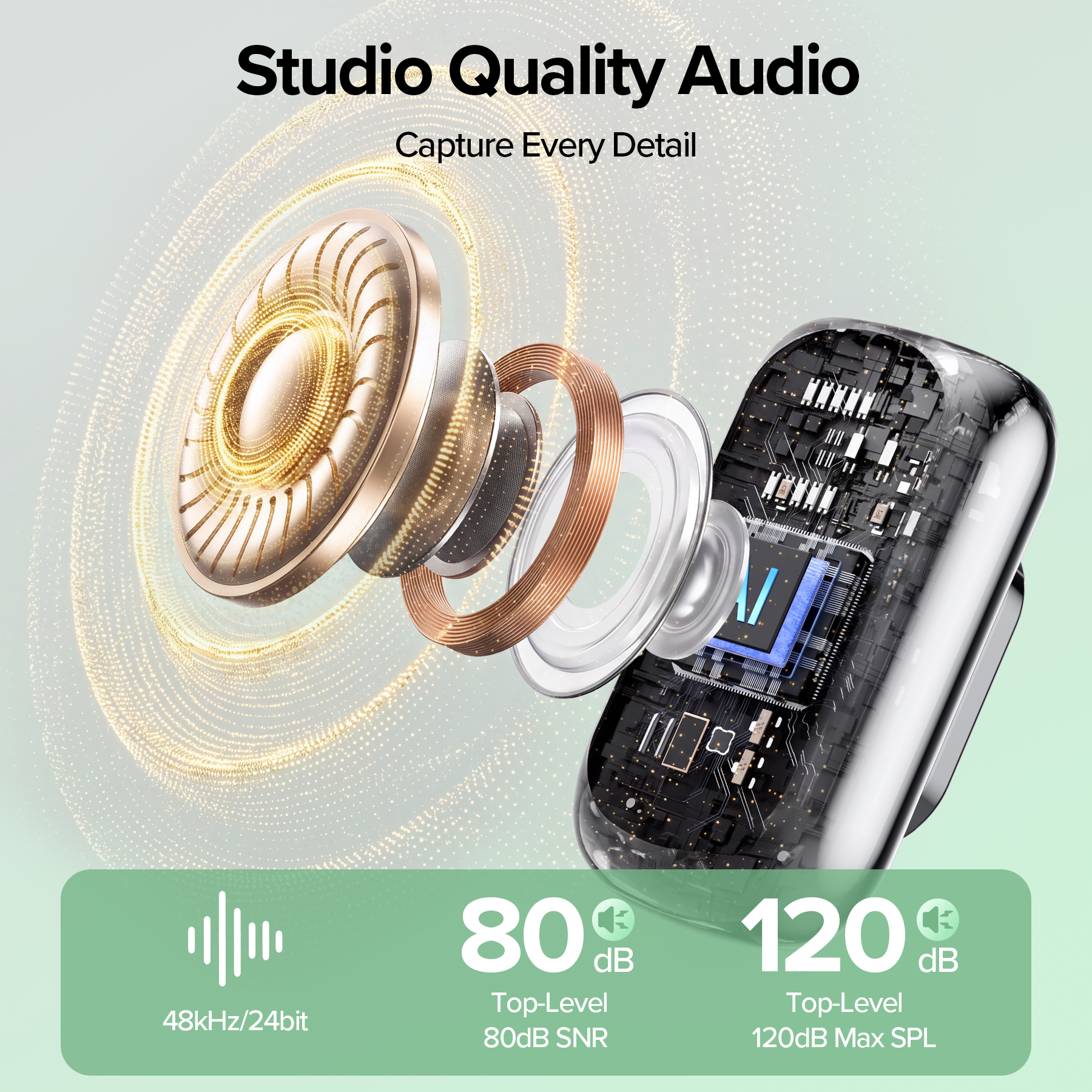 VEAT00L Wireless Lavalier Microphone with 45-Hour Charging Case photo 2