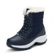 thumbnail image 1 of Botas de nieve para mujer, botas Martin de tacón plano, botas con cordones para mujer, zapatos de algodón para mujer, para viajes al aire libre, 1 of 5