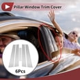 thumbnail image 2 of 6 Pzs Recorte de Ventana del Pilar de la Puerta del Automóvil Frontal Trasero Izquierdo Derecho para Toyota Crown 2009-2012 Sticker Antirrayaduras Cubierta de Pilares Tono Plateado Cromado, 2 of 6