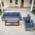 thumbnail image 2 of Opohoro Outdoor Sectional Furniture Set 7-Piece Gray Rattan Wicker Conversation Sofa Set with Side Table and Coffee Table, 2 of 16