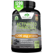 Organic Activated Charcoal Capsules 1200Mg Highly Absorbent Helps Alleviate Gas