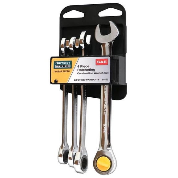 Harvest Forge 88160 SAE Ratcheting Combination Wrench Set - 4 Piece