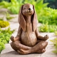 thumbnail image 5 of 4.7IN Meditation Rabbit Resin Statue - Zen Yoga Bunny Figurine for Home, Garden & Easter Decor (Wood-Look Finish), 5 of 6
