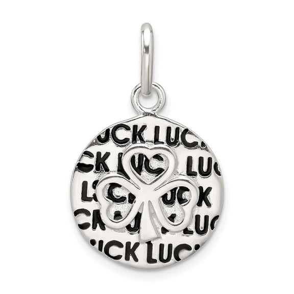 Auriga Fine Jewelry 925 Sterling Silver Enamel Luck with Clover Round Pendant for Women