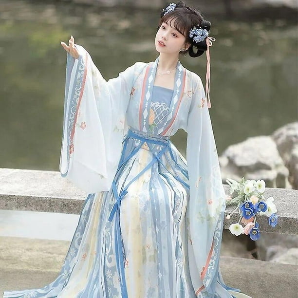 Hanfu Traditional Dress Women Ancient Chinese Hanfu Outfit Female Cosplay  Costume Party Show Hanfu Bluered Full Set - Walmart.ca