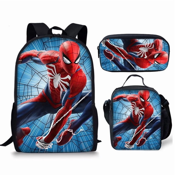 3 Piece Backpack Set with Utility Bag & Pouch, Lightweight Multi-Pocket Daypack, Colorful Artistic Print Travel Carryall for Commuting & Everyday Use