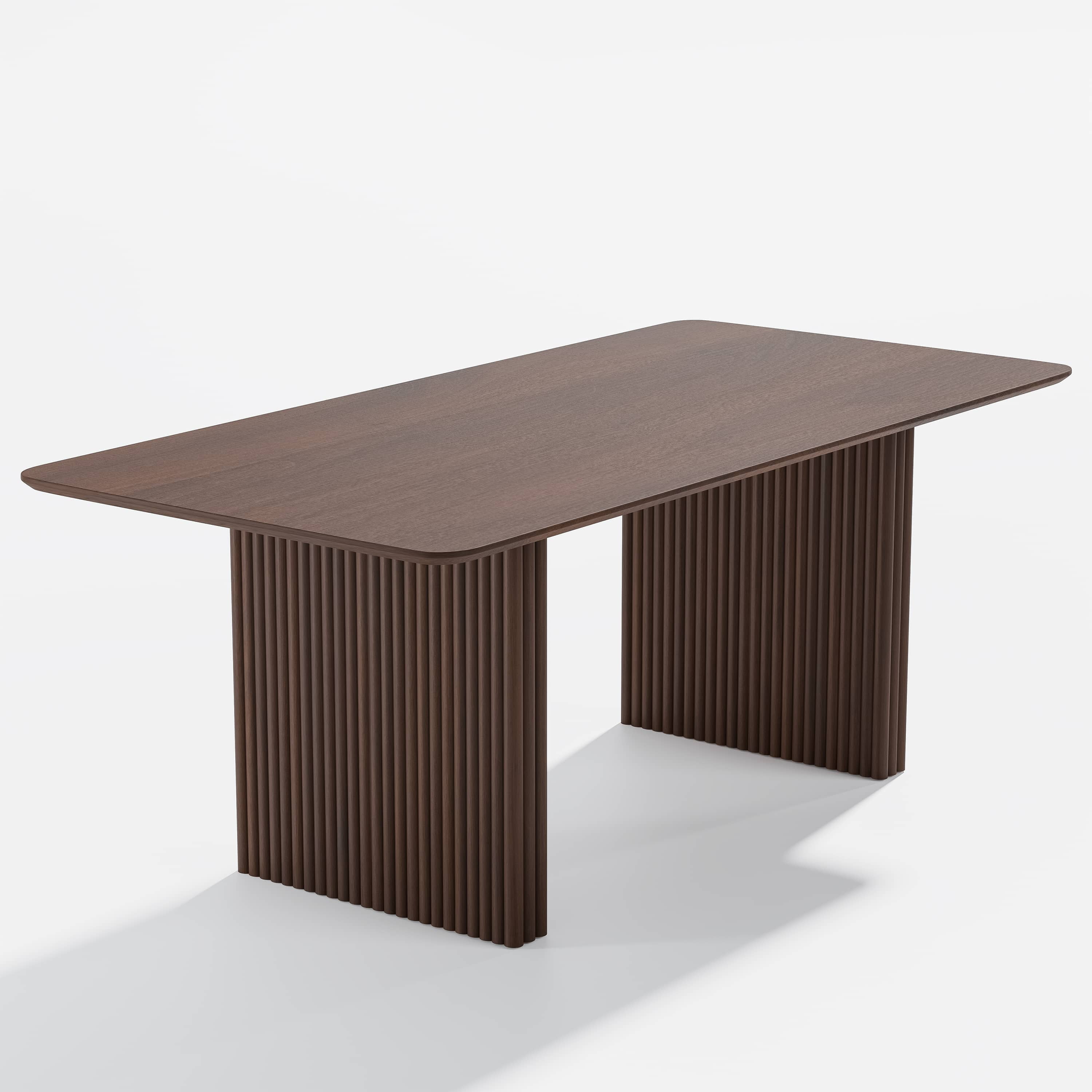 MAYEERTY 67" Rectangular Dining Table for 6, Walnut