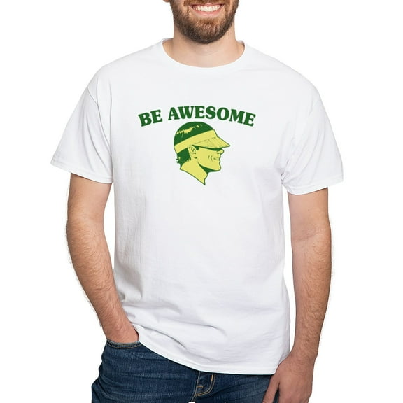 CafePress - Be Awesome (Visor Coolguy) White T Shirt - Men's Classic T-Shirts