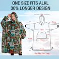 thumbnail image 4 of Oversized Wearable Blanket Hoodie,Multicolor Bigfoot and Text Pattern Sherpa Blanket Hoodie with Super Pockets,Super Warm Fuzzy Pullover for Women & Men, 4 of 6