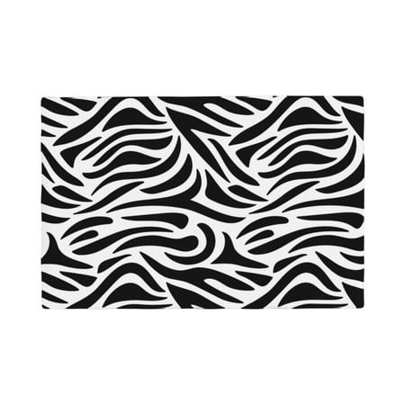 

Placemats Set of 4 Zebra print black white cool Heat Resistant Non - Slip Place mats Waterproof table mat for Kitchen Dining-6片装