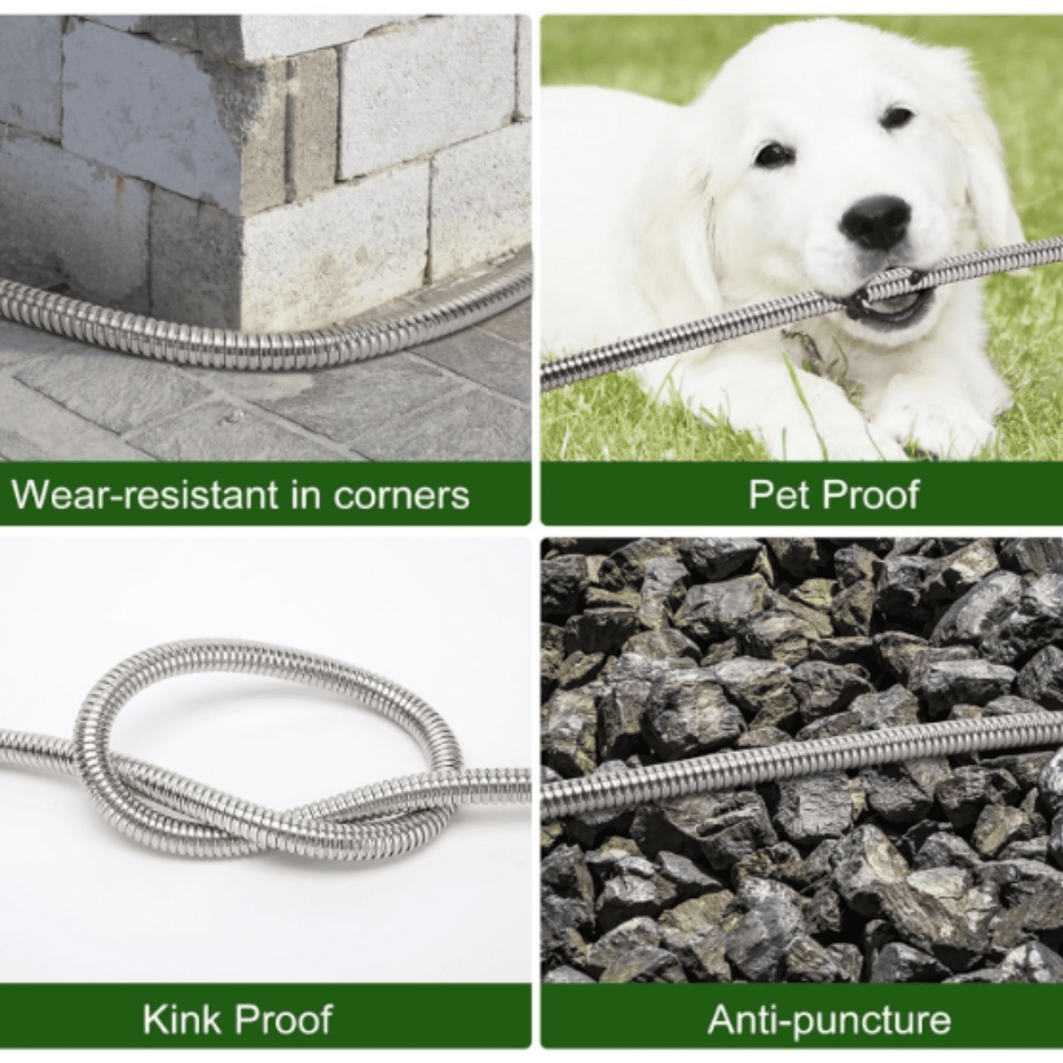 "Garden Hose Metal 75 FT, Stainless Steel Hose, Water Hose with 10 Function Nozzle & Brass Nozzle, Lightweight, No Kink & Tangle, Easy to Use & Store, Heavy Duty Metal Hose for Yard and Lawn "